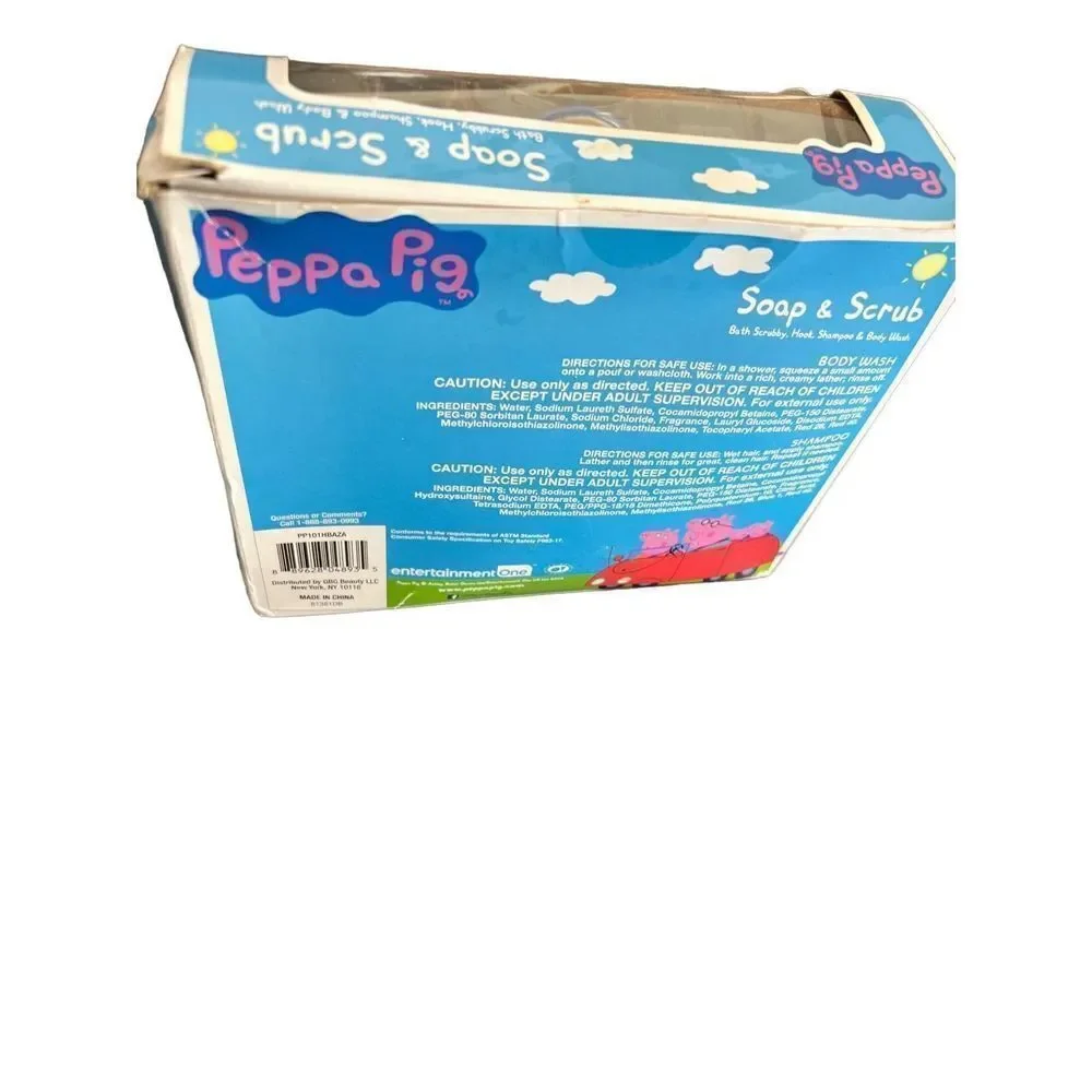 PEPPA PIG Soap & Scrub KIDS GIFT SET Body Wash Bath Pouf and Shampoo - Picture 6 of 7